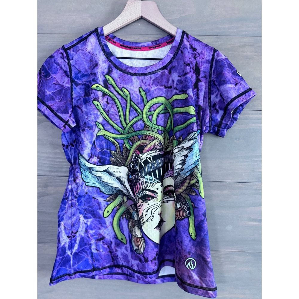INKnBURN Women's Epic TechShirt Size Large Medusa Snakes
